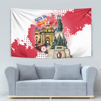 Malta Independence Day Tapestry Maltese Flag Monument Coat Of Arms Halftone
