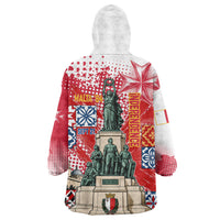 Malta Independence Day Wearable Blanket Hoodie Maltese Flag Monument Coat Of Arms Halftone
