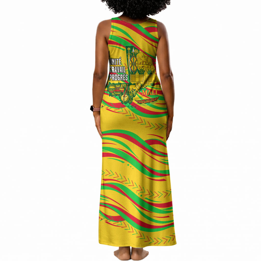 Mali Independence Day Tank Maxi Dress Traditional West African Cultural Pride Flag Colors