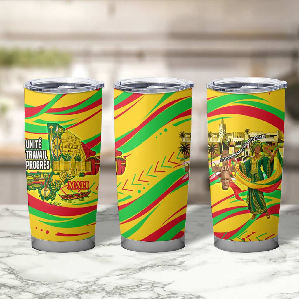 Mali Independence Day Tumbler Cup Traditional West African Cultural Pride Flag Colors
