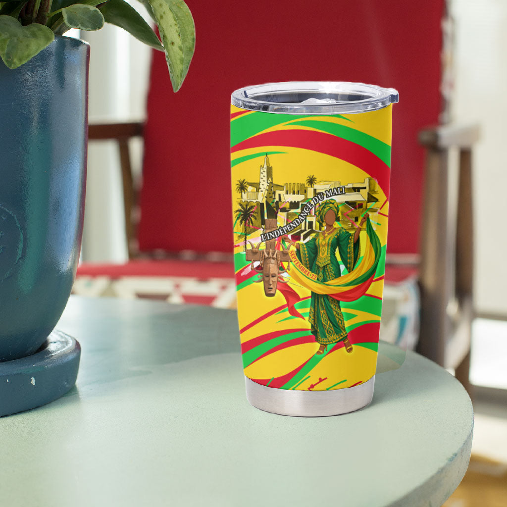 Mali Independence Day Tumbler Cup Traditional West African Cultural Pride Flag Colors