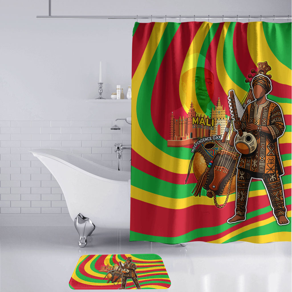 Mali Independence Day Bathroom Set West African Kora Musician Cultural