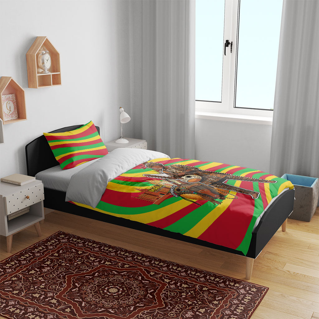 Mali Independence Day Bedding Set West African Kora Musician Cultural