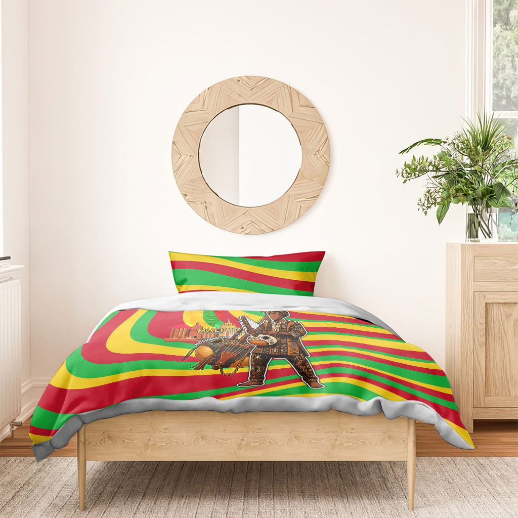 Mali Independence Day Bedding Set West African Kora Musician Cultural