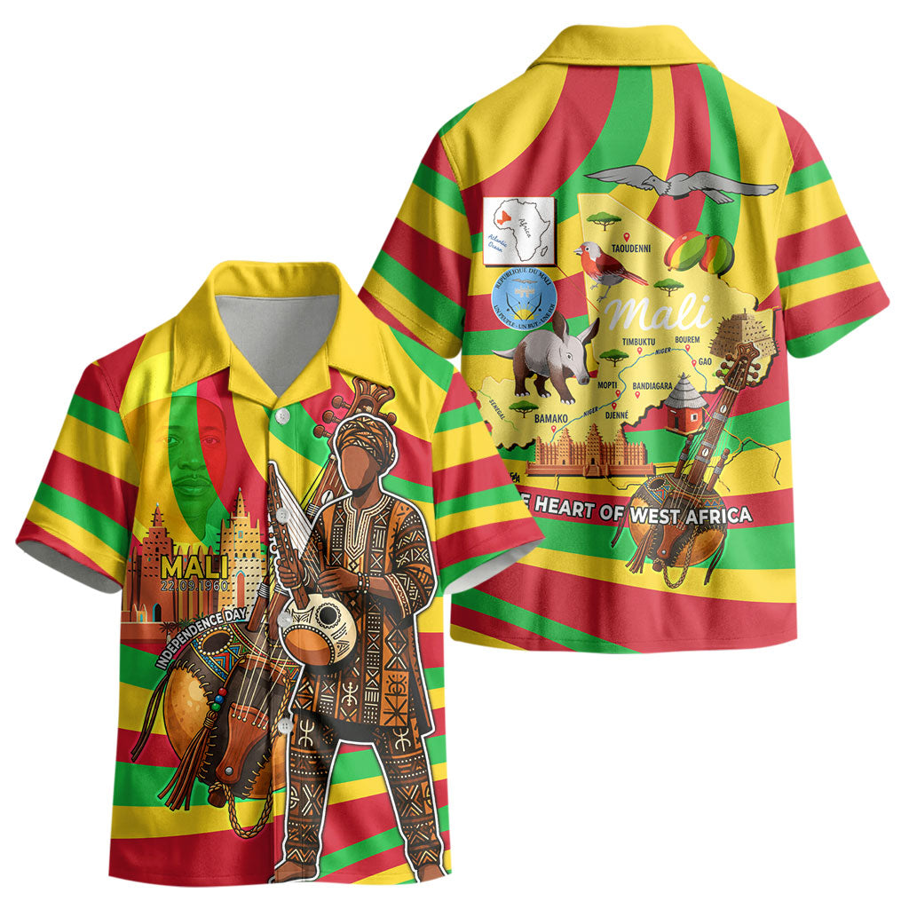 Mali Independence Day Kid Hawaiian Shirt West African Kora Musician Cultural