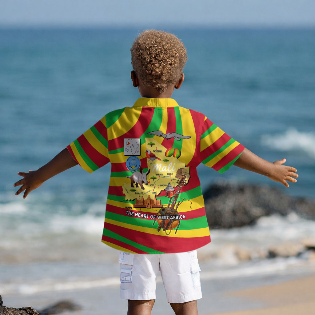 Mali Independence Day Kid Hawaiian Shirt West African Kora Musician Cultural