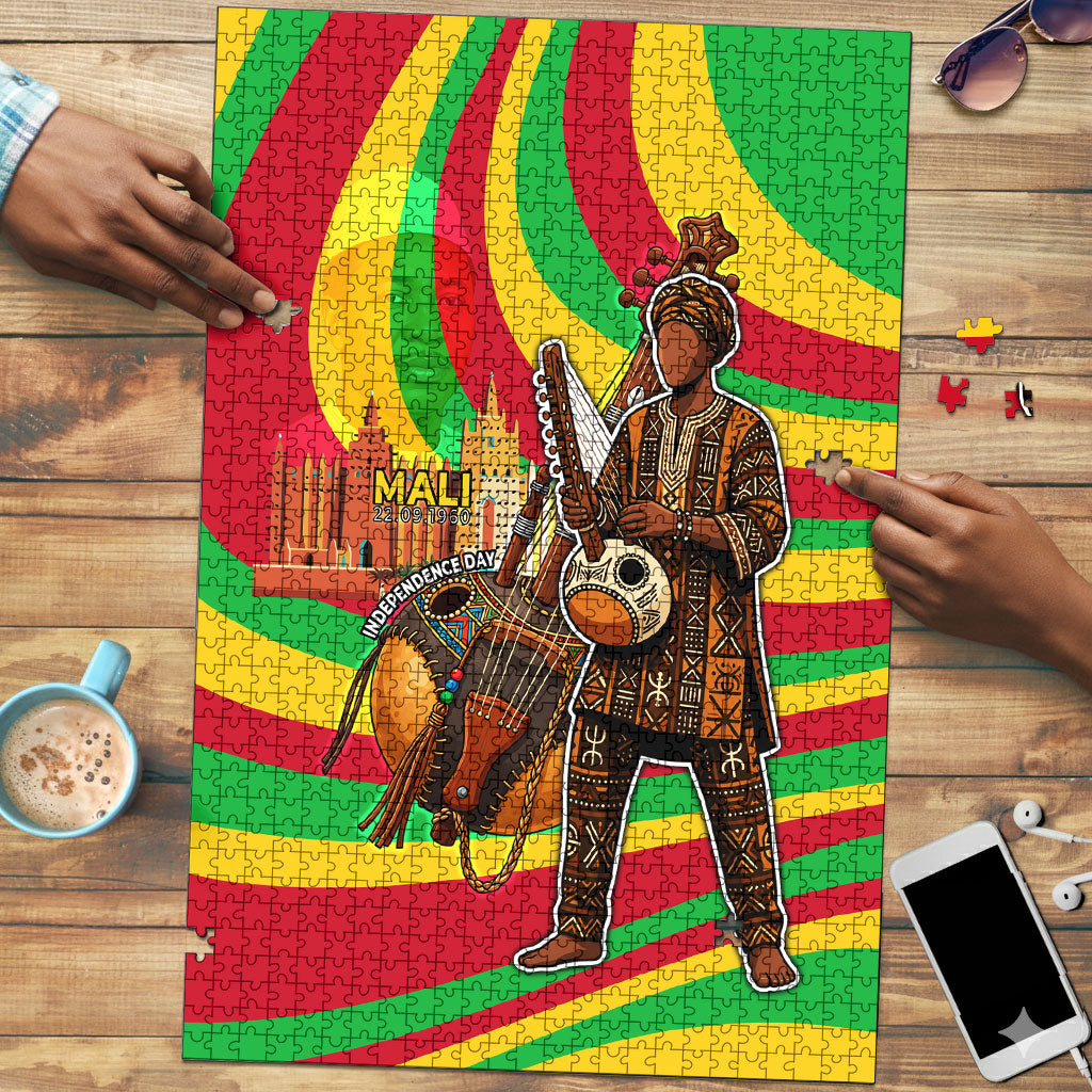 Mali Independence Day Puzzle West African Kora Musician Cultural