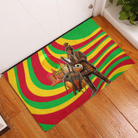 Mali Independence Day Rubber Doormat West African Kora Musician Cultural