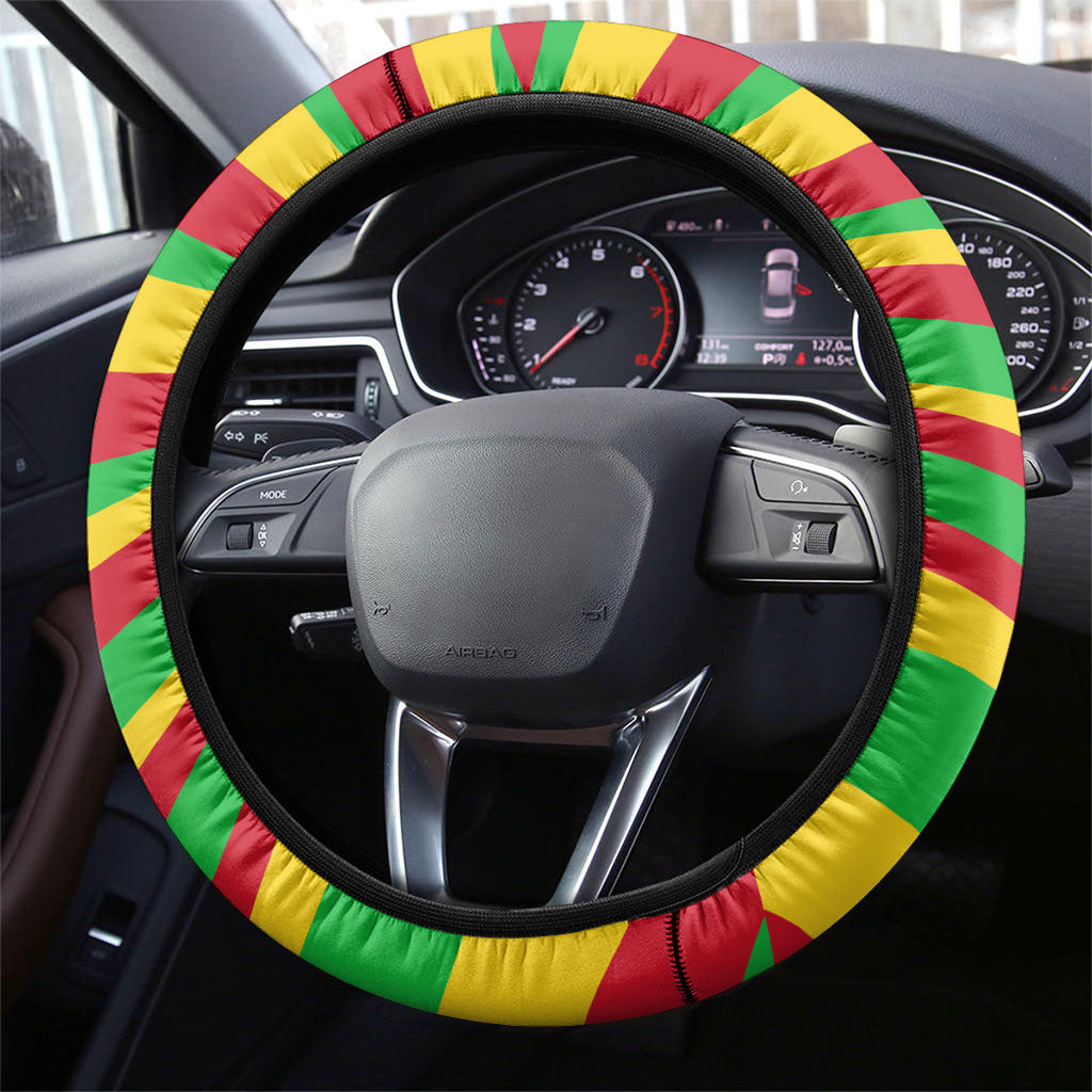 Mali Independence Day Steering Wheel Cover West African Kora Musician Cultural