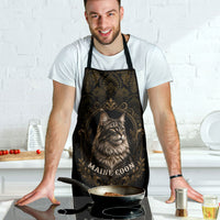 Maine Coon Cat Gentle Giant Apron Royal Feline Vintage Gold Damask Portrait