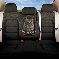 Maine Coon Cat Gentle Giant Back Car Seat Cover Royal Feline Vintage Gold Damask Portrait
