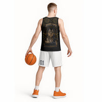 Maine Coon Cat Gentle Giant Basketball Jersey Royal Feline Vintage Gold Damask Portrait