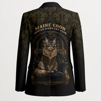 Maine Coon Cat Gentle Giant Blazer Royal Feline Vintage Gold Damask Portrait