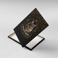 Maine Coon Cat Gentle Giant Canvas Wall Art Royal Feline Vintage Gold Damask Portrait