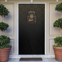 Maine Coon Cat Gentle Giant Door Cover Royal Feline Vintage Gold Damask Portrait