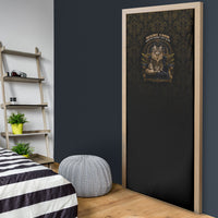Maine Coon Cat Gentle Giant Door Cover Royal Feline Vintage Gold Damask Portrait