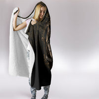Maine Coon Cat Gentle Giant Hooded Blanket Royal Feline Vintage Gold Damask Portrait