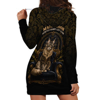 Maine Coon Cat Gentle Giant Hoodie Dress Royal Feline Vintage Gold Damask Portrait