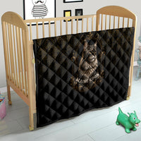 Maine Coon Cat Gentle Giant Quilt Royal Feline Vintage Gold Damask Portrait