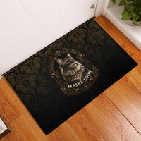 Maine Coon Cat Gentle Giant Rubber Doormat Royal Feline Vintage Gold Damask Portrait