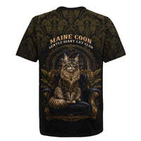 Maine Coon Cat Gentle Giant Rugby Jersey Royal Feline Vintage Gold Damask Portrait