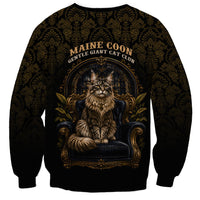 Maine Coon Cat Gentle Giant Sweatshirt Royal Feline Vintage Gold Damask Portrait