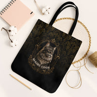 Maine Coon Cat Gentle Giant Tote Bag Royal Feline Vintage Gold Damask Portrait