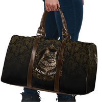 Maine Coon Cat Gentle Giant Travel Bag Royal Feline Vintage Gold Damask Portrait