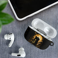 Black Cat Celestial Moon AirPods Case Mystical Gold Floral Night Sky