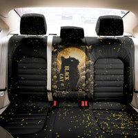 Black Cat Celestial Moon Back Car Seat Cover Mystical Gold Floral Night Sky