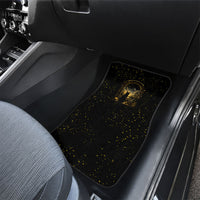 Black Cat Celestial Moon Car Mats Mystical Gold Floral Night Sky