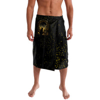 Black Cat Celestial Moon Lavalava Mystical Gold Floral Night Sky