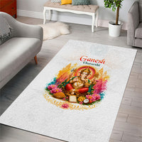 Ganesh Chaturthi Lord Ganesha Area Rug Traditional Hindu Elephant God Mandala Art Spiritual