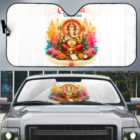 Ganesh Chaturthi Lord Ganesha Auto Sun Shade Traditional Hindu Elephant God Mandala Art Spiritual