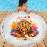 Ganesh Chaturthi Lord Ganesha Beach Blanket Traditional Hindu Elephant God Mandala Art Spiritual