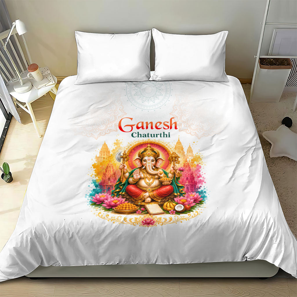 Ganesh Chaturthi Lord Ganesha Bedding Set Traditional Hindu Elephant God Mandala Art Spiritual