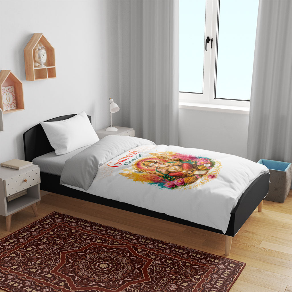Ganesh Chaturthi Lord Ganesha Bedding Set Traditional Hindu Elephant God Mandala Art Spiritual