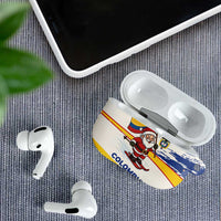 Colombia Christmas AirPods Case with Santa Skiing Colombian Flag and Holiday Ornament - Wonder Print Shop