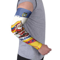 Colombia Christmas Arm Sleeves with Santa Skiing Colombian Flag and Holiday Ornament - Wonder Print Shop