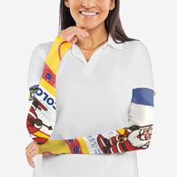 Colombia Christmas Arm Sleeves with Santa Skiing Colombian Flag and Holiday Ornament - Wonder Print Shop
