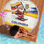 Colombia Christmas Beach Blanket with Santa Skiing Colombian Flag and Holiday Ornament - Wonder Print Shop