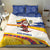 Colombia Christmas Bedding Set with Santa Skiing Colombian Flag and Holiday Ornament - Wonder Print Shop