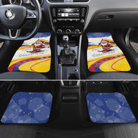 Colombia Christmas Car Mats with Santa Skiing Colombian Flag and Holiday Ornament - Wonder Print Shop