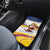 Colombia Christmas Car Mats with Santa Skiing Colombian Flag and Holiday Ornament - Wonder Print Shop