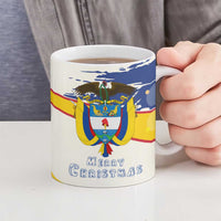 Colombia Christmas Ceramic Mug with Santa Skiing Colombian Flag and Holiday Ornament - Wonder Print Shop