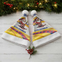 Colombia Christmas Santa Hat with Santa Skiing Colombian Flag and Holiday Ornament - Wonder Print Shop