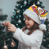 Colombia Christmas Santa Hat with Santa Skiing Colombian Flag and Holiday Ornament - Wonder Print Shop