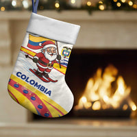 Colombia Christmas Stocking with Santa Skiing Colombian Flag and Holiday Ornament - Wonder Print Shop