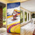 Colombia Christmas Door Cover with Santa Skiing Colombian Flag and Holiday Ornament - Wonder Print Shop