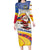 Colombia Christmas Family Matching Long Sleeve Bodycon Dress and Hawaiian Shirt with Santa Skiing Colombian Flag and Holiday Ornament - Wonder Print Shop
